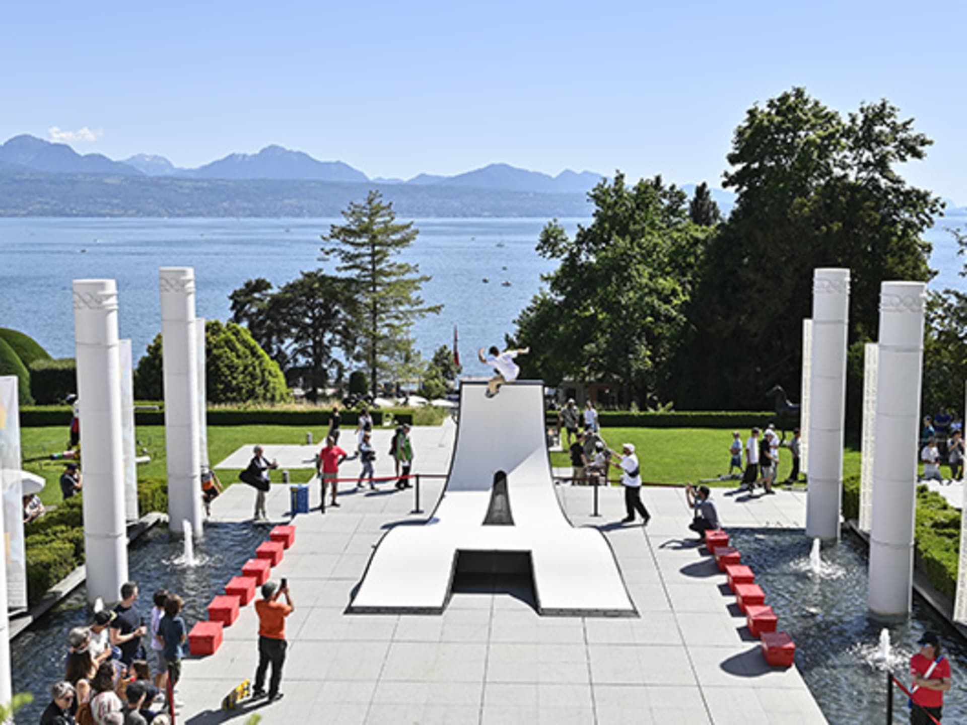 Skateboard ramp in front of the Olympic Museum