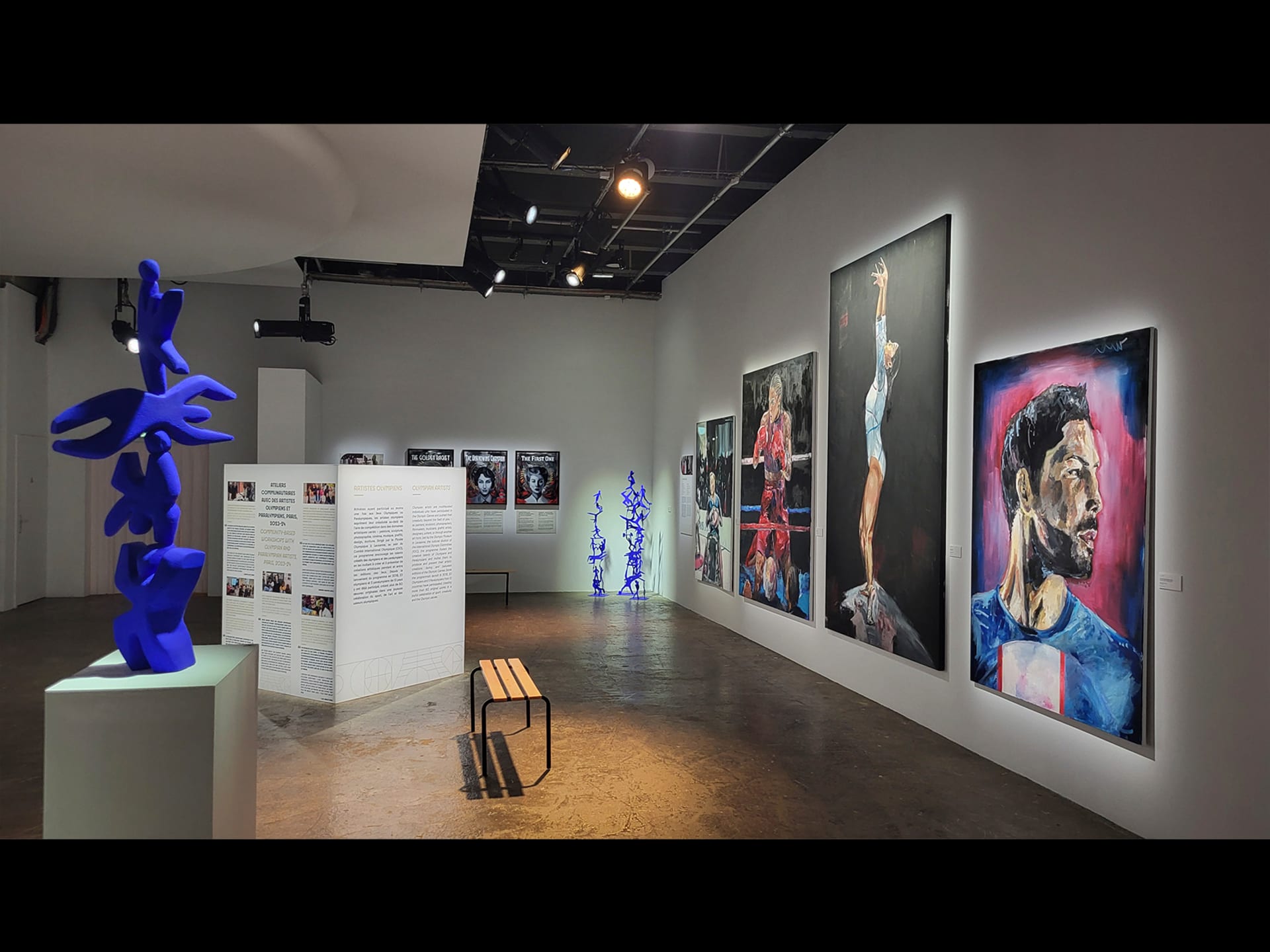 Artworks by Olympians on view at Clubhouse (Palais de Tokyo) during the Olympic Games Paris 2024