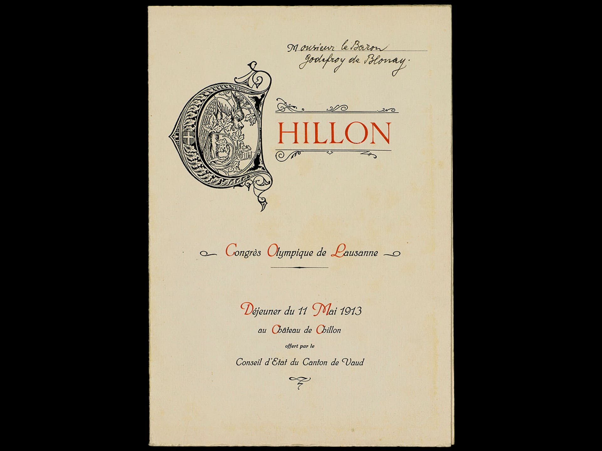 1913 Congrès Lausanne - Menu Chillon (1)