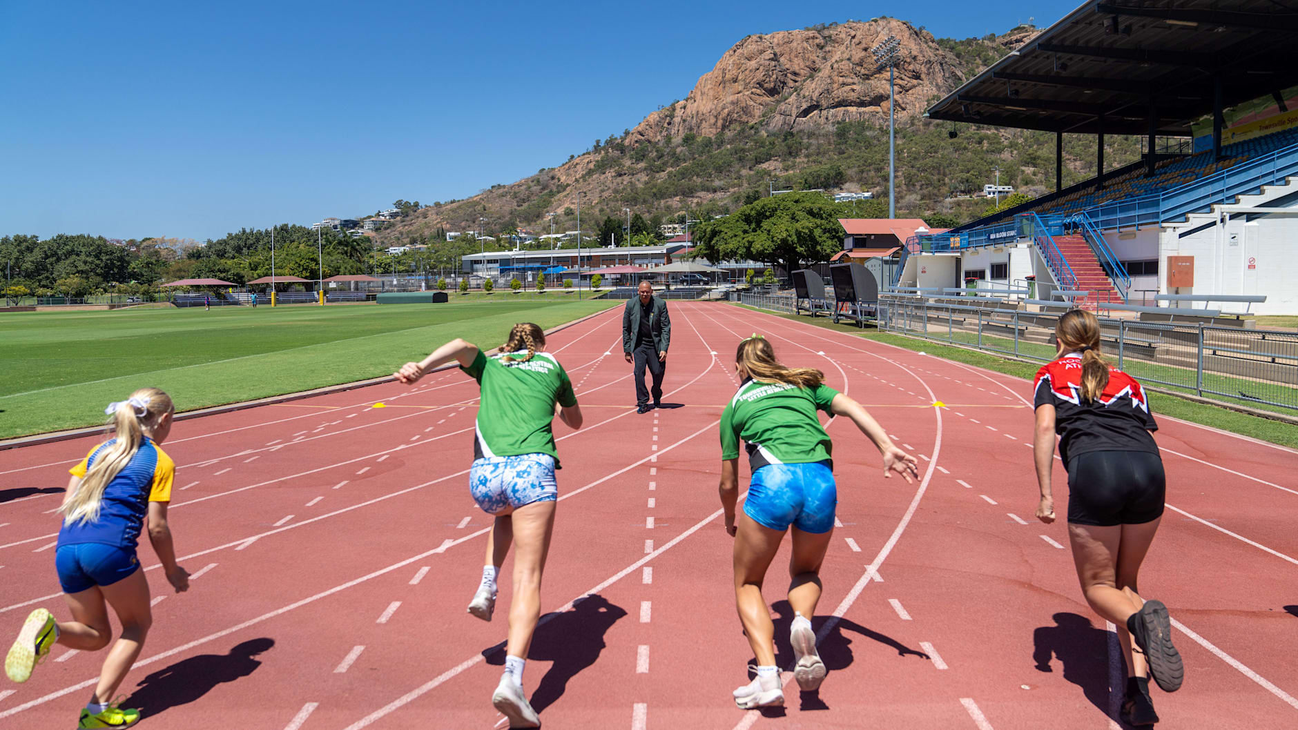 Young athletes training during a Brisbane 2032 event in Townsville.