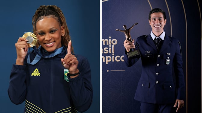 Rebeca Andrade e Caio Bonfim 