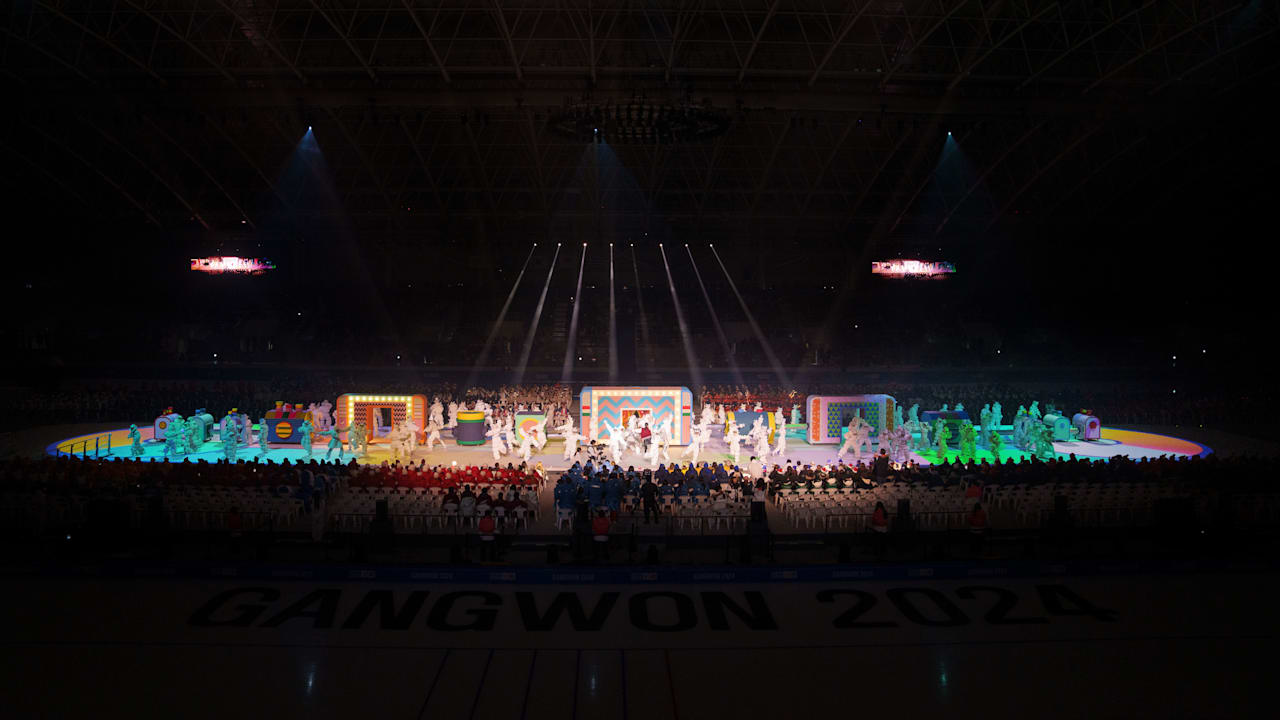Cultural Performance 2: Dream Together, as the Ice Goblins, cheerful friends of the Ice Planet, perform on stage during the Opening Ceremony inside the Gangneung Oval. The Winter Youth Olympic Games, Gangwon, Republic of Korea, Friday 19 January 2024. Photo: OIS/Thomas Lovelock. Handout image supplied by OIS/IOC