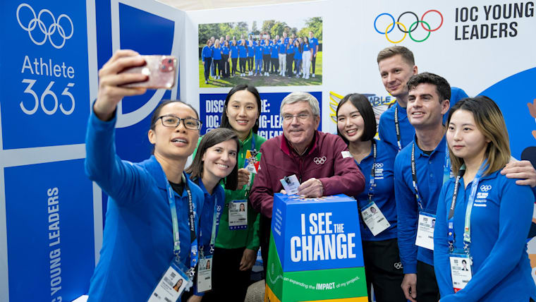 IOC Young Leaders sharing the positive power of sport in society with athletes and local youth at Gangwon 2024