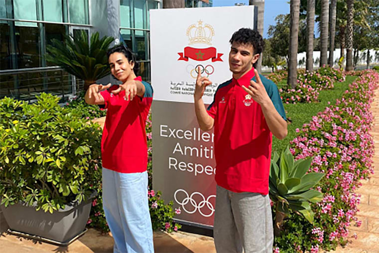 CNOM. Young Moroccan breaking athletes Bilal Mellakh and Fatima Zahra Elmamouny. 