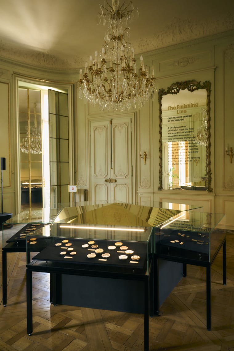 Complete set of Olympic Games medals displayed at Salon 24, Maison de l’Amérique Latine, Paris