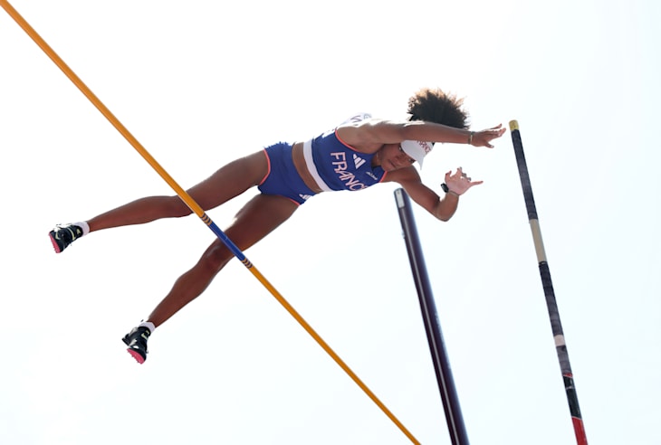 La perchiste française Marie-Julie Bonnin aux Championnats d'Europe d'athlétisme 2024 à Rome