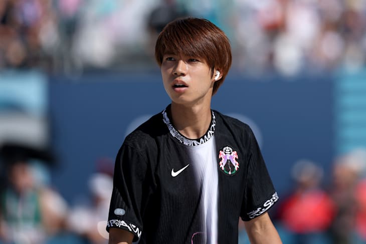 Yuto Horigome competes in the men's street skateboard final