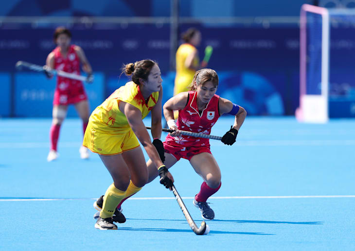  中国选手范云霞在与日本队的比赛中