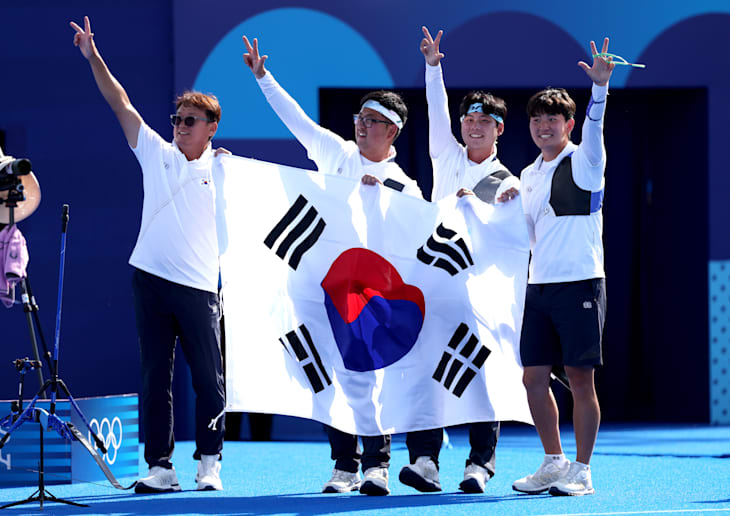 Corea del Sur se lleva la medalla de oro en Tiro con arco por equipos masculino en Juegos Olímpicos Paris 2024 Jaowsv5prdn28awbinaz