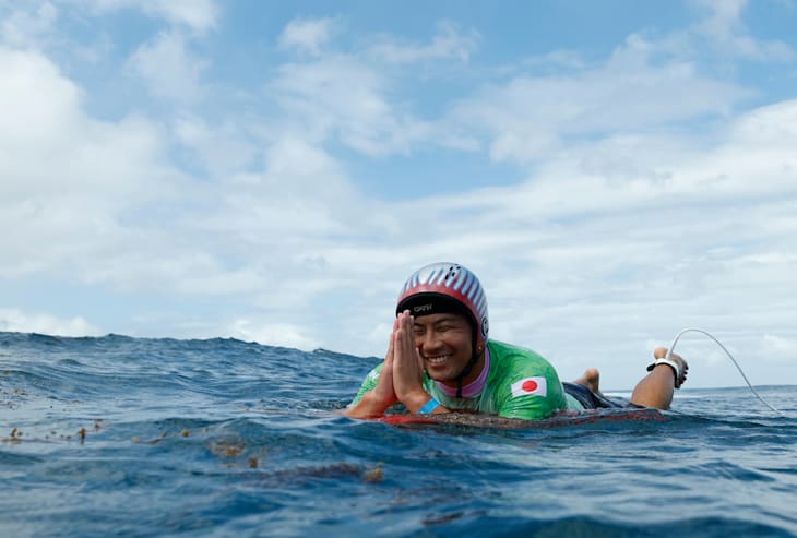 Inaba Reo (JPN) feels the joy of victory in his Round 1 heat