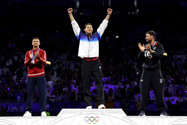 Oh Sanguk gewinnt Gold im Säbel.