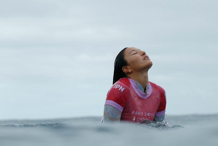 Matsuda Shino (JPN) takes a moment to soak it all in after winning her Round 2 heat