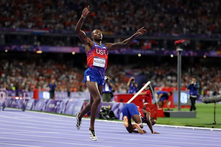 Atletismo : Grant Holloway de Estados Unidos se queda con el oro olímpico en 110 metros con vallas masculino, en Paris 2024 Rjxr5gzzixvm7umx1z3c