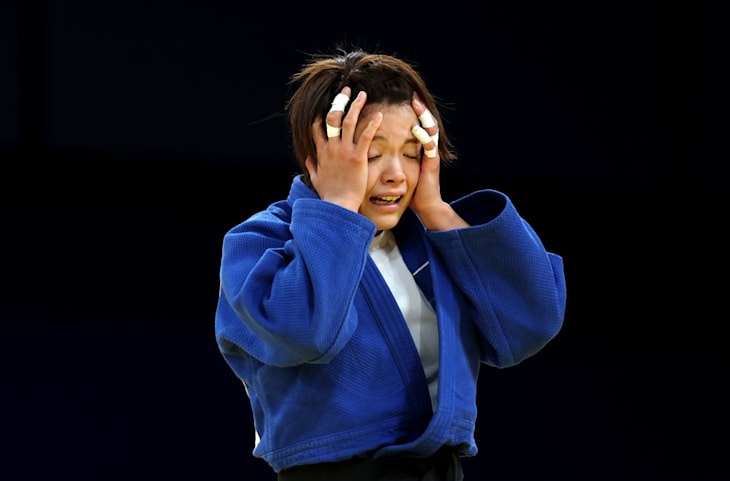 Abe Uta ungläubig nach ihrer ersten Niederlage in fünf Jahren.