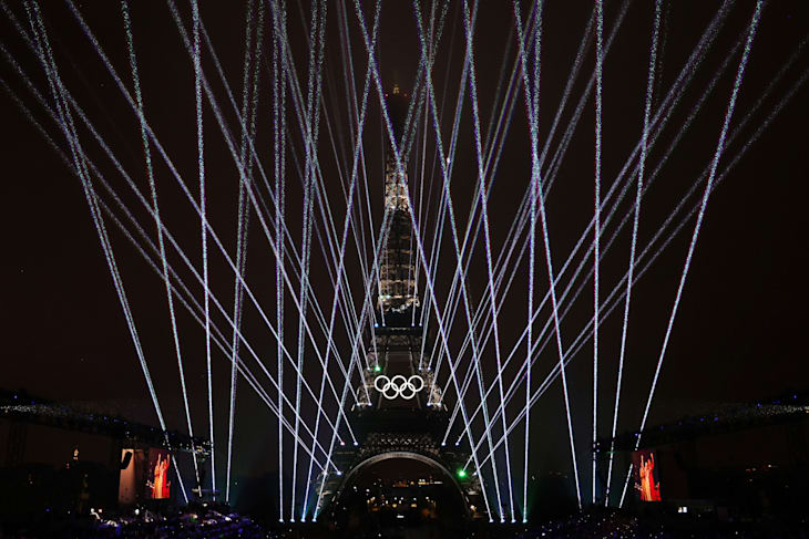 The Eiffel Tower in all its Olympic glory!
