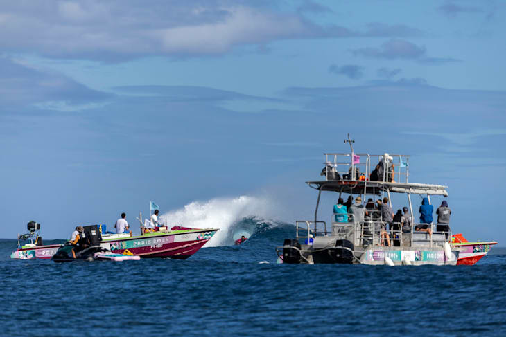 Heat #5 winner Ramzi Boukhiam (MAR) in the eye of the storm during his Round 2 win