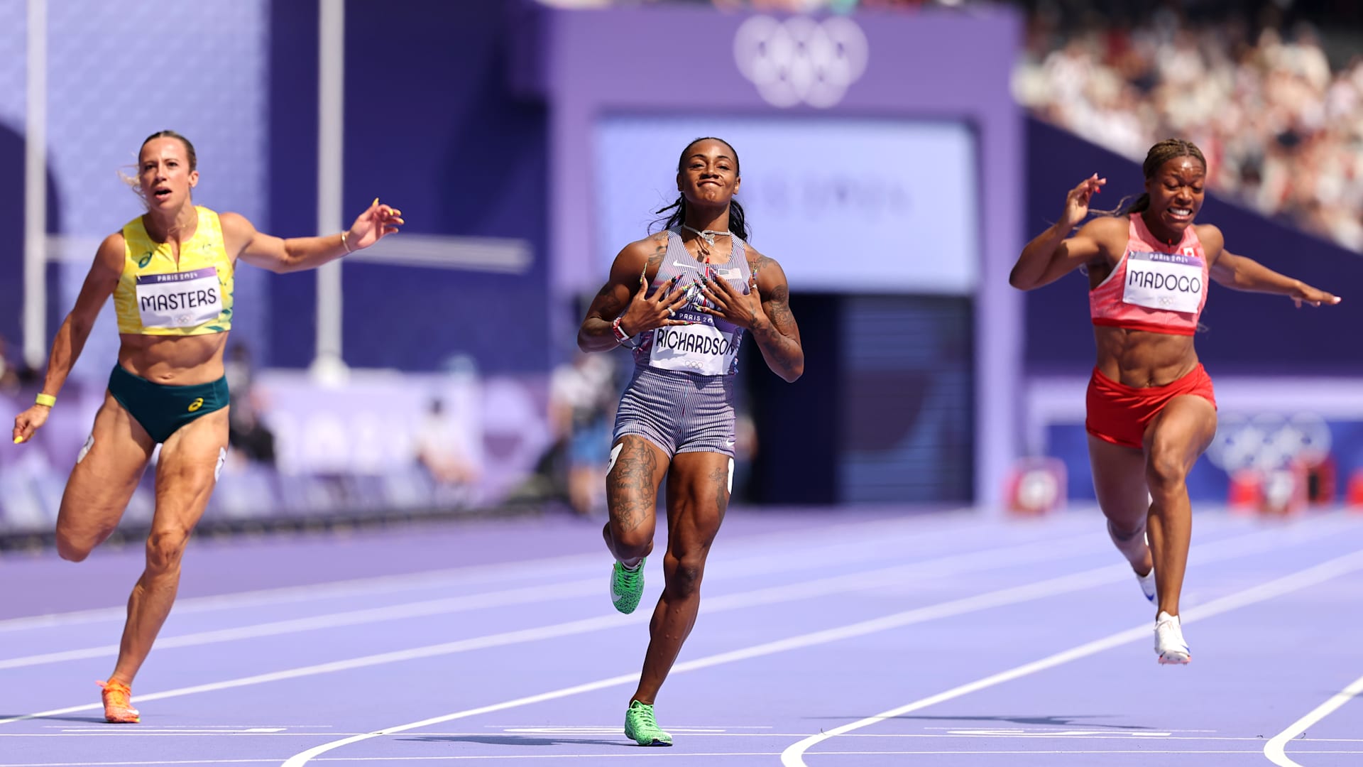 A world record, a dancing crowd and that glorious purple track - Olympic athletics starts in style