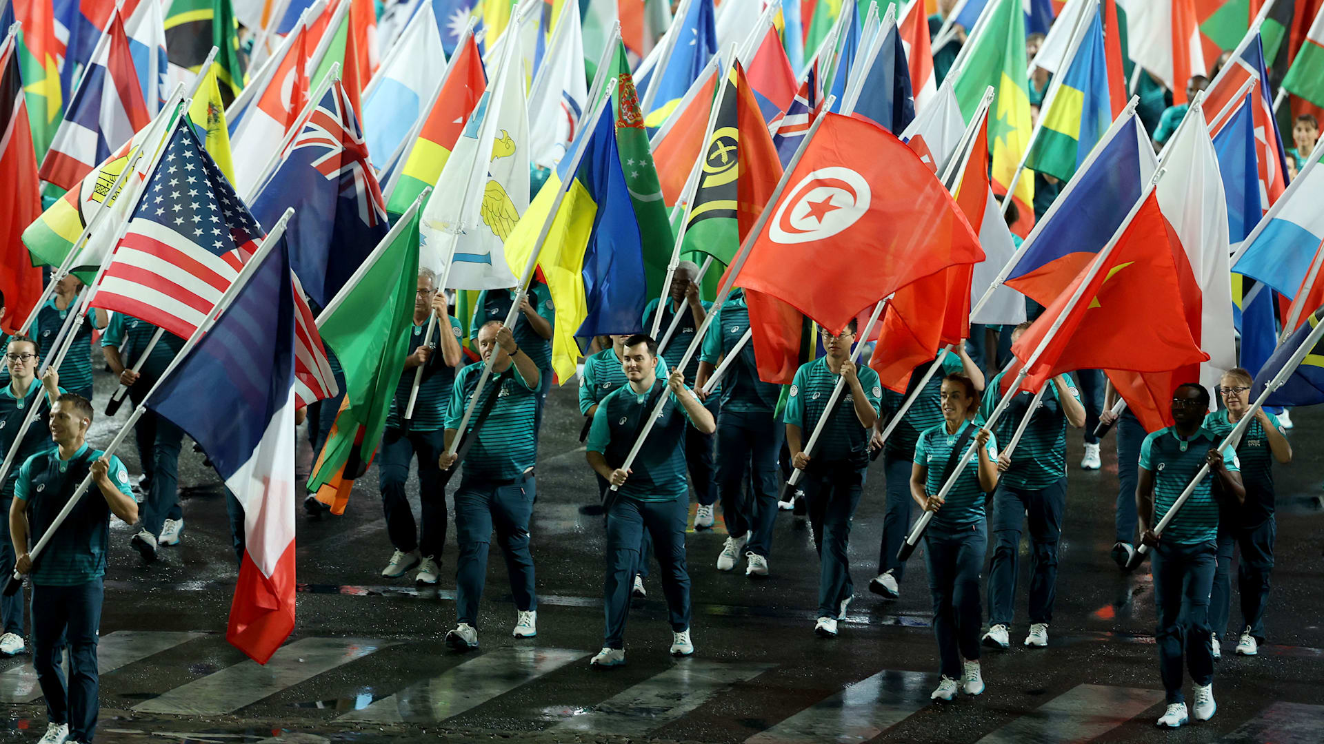 The flagbearers for the Paris 2024 Closing Ceremony