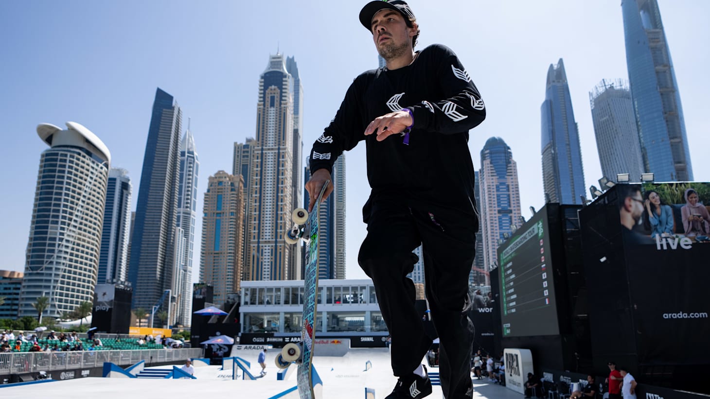 Olympic Qualifier Series: A PlayStation and skateboarding are showing ...