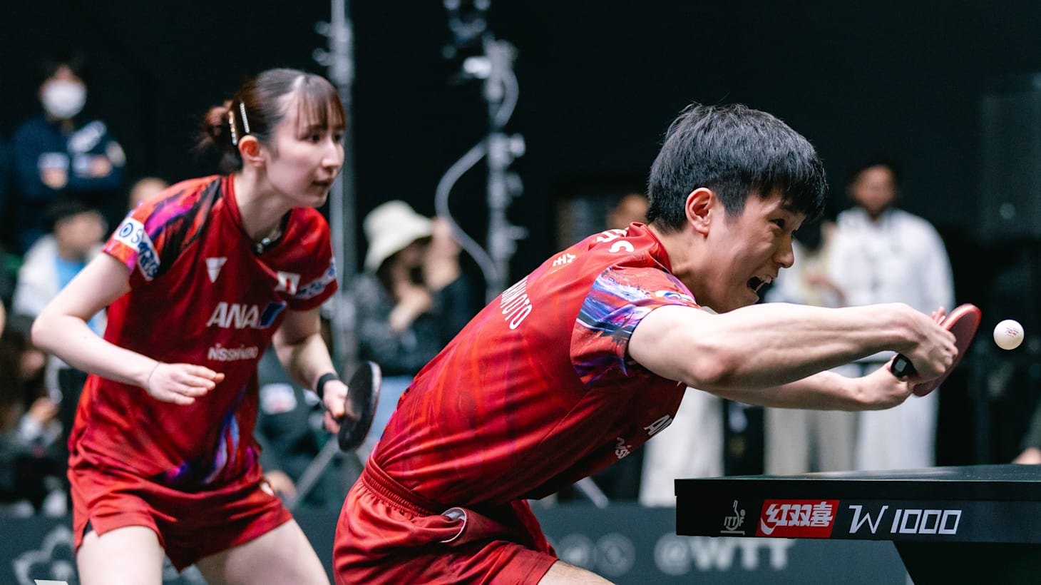 張本智和／早田ひな、世界1位の中国ペアに屈する｜サウジスマッシュ