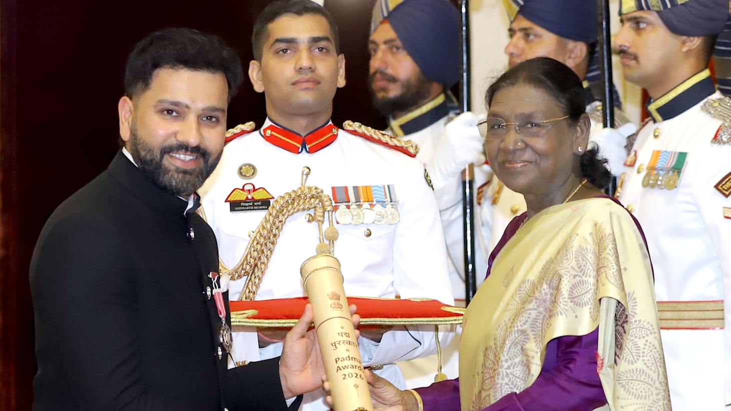 Rohit Sharma receives Padma Shri honour for contribution to Indian cricket