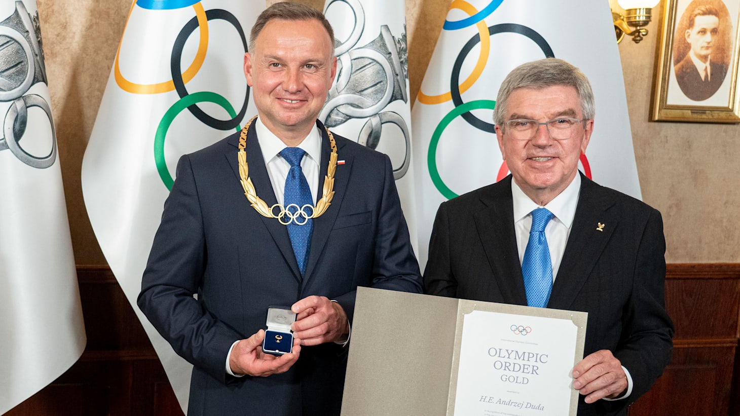 President Bach awards Polish President Andrzej Duda with Olympic Order ...
