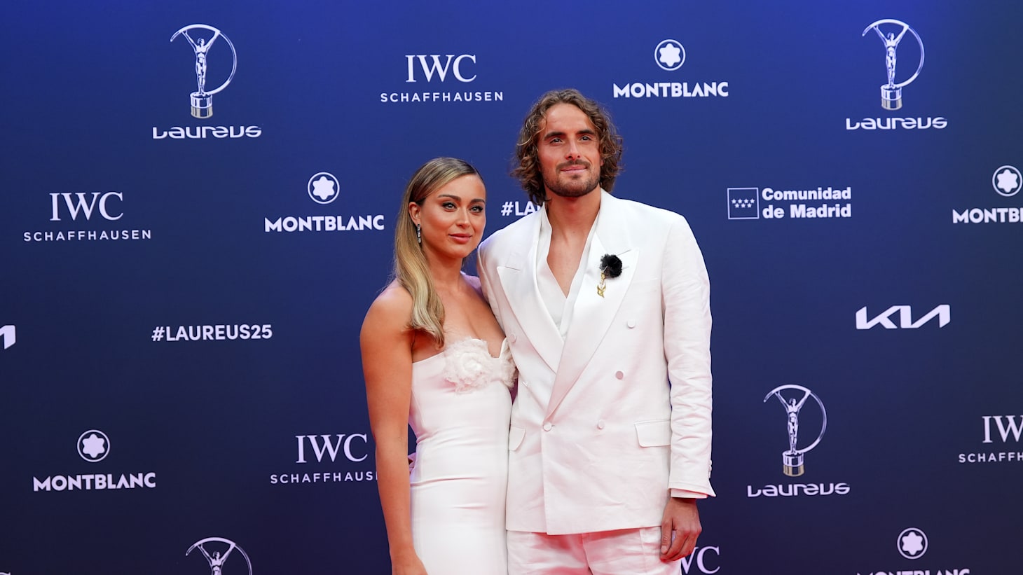 Tennis stars Paula Badosa (left) and Stefanos Tsitsipas at the Laureus World Sports Awards Madrid 2025.
