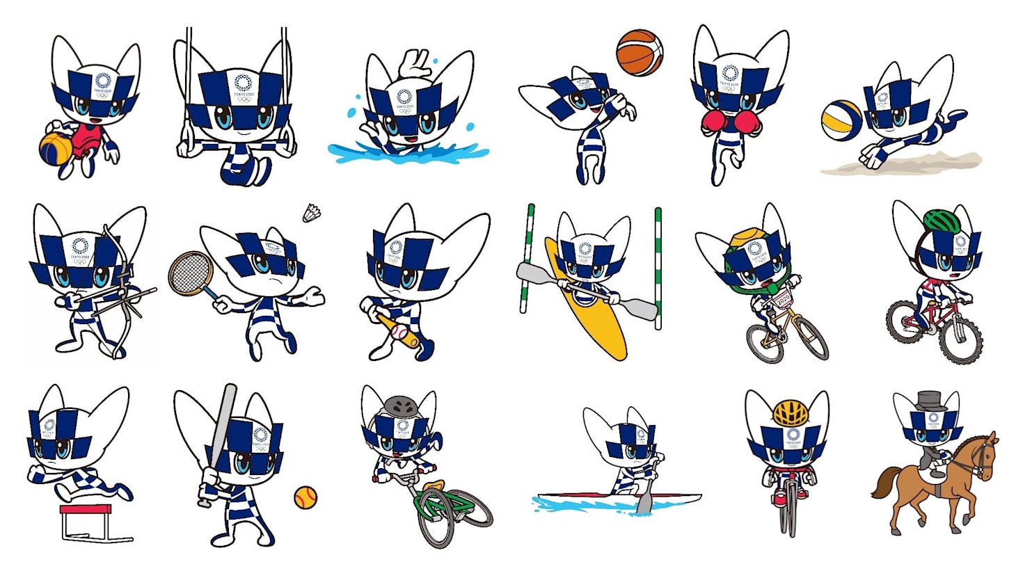 Tokyo 2020 unveils mascot images representing Olympic sports and