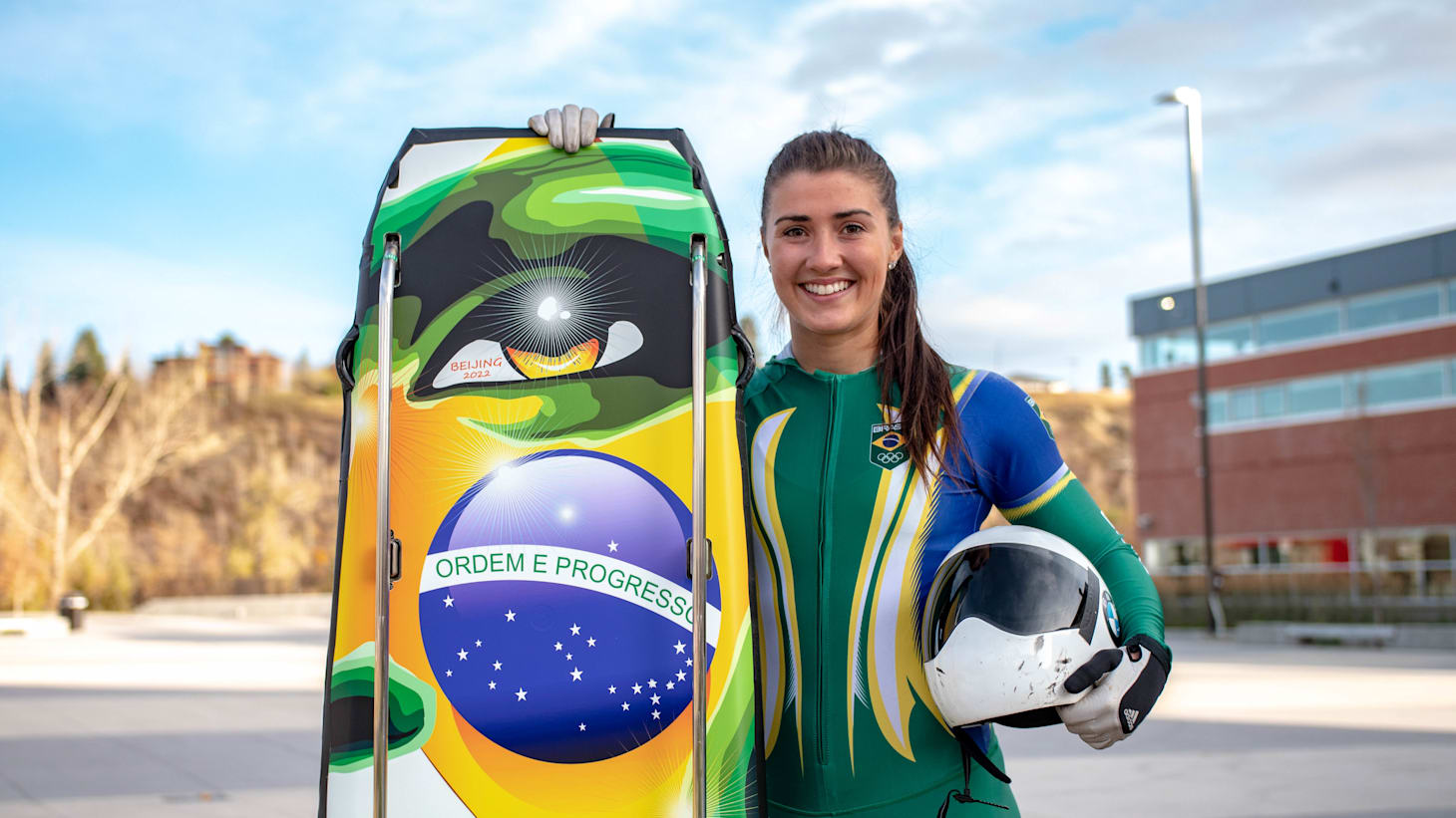 Nicole Silveira, representante do Brasil no skeleton feminino.