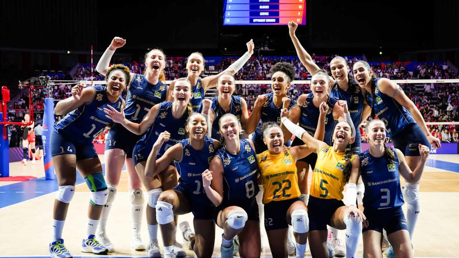 Imagem ilustrativa sobre Julia Bergmann brilha, Brasil atropela China e segue 100% na VNL 2026: ‘Elas estão on fire!’