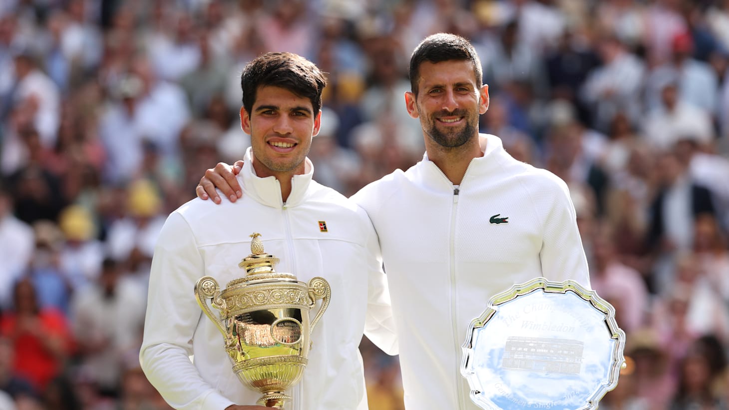 Carlos Alcaraz e Novak Djokovic_Wimbledon 2024