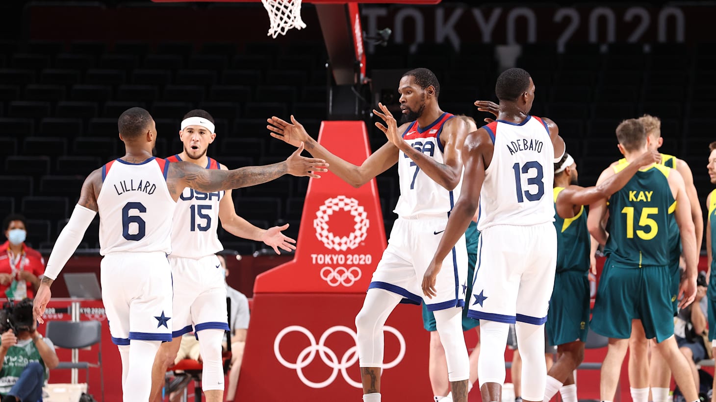 Tokyo 2020 オリンピック バッチ セット　アメリカ　水球チーム Kevin Durant, Team USA meet France for Olympic gold in men's