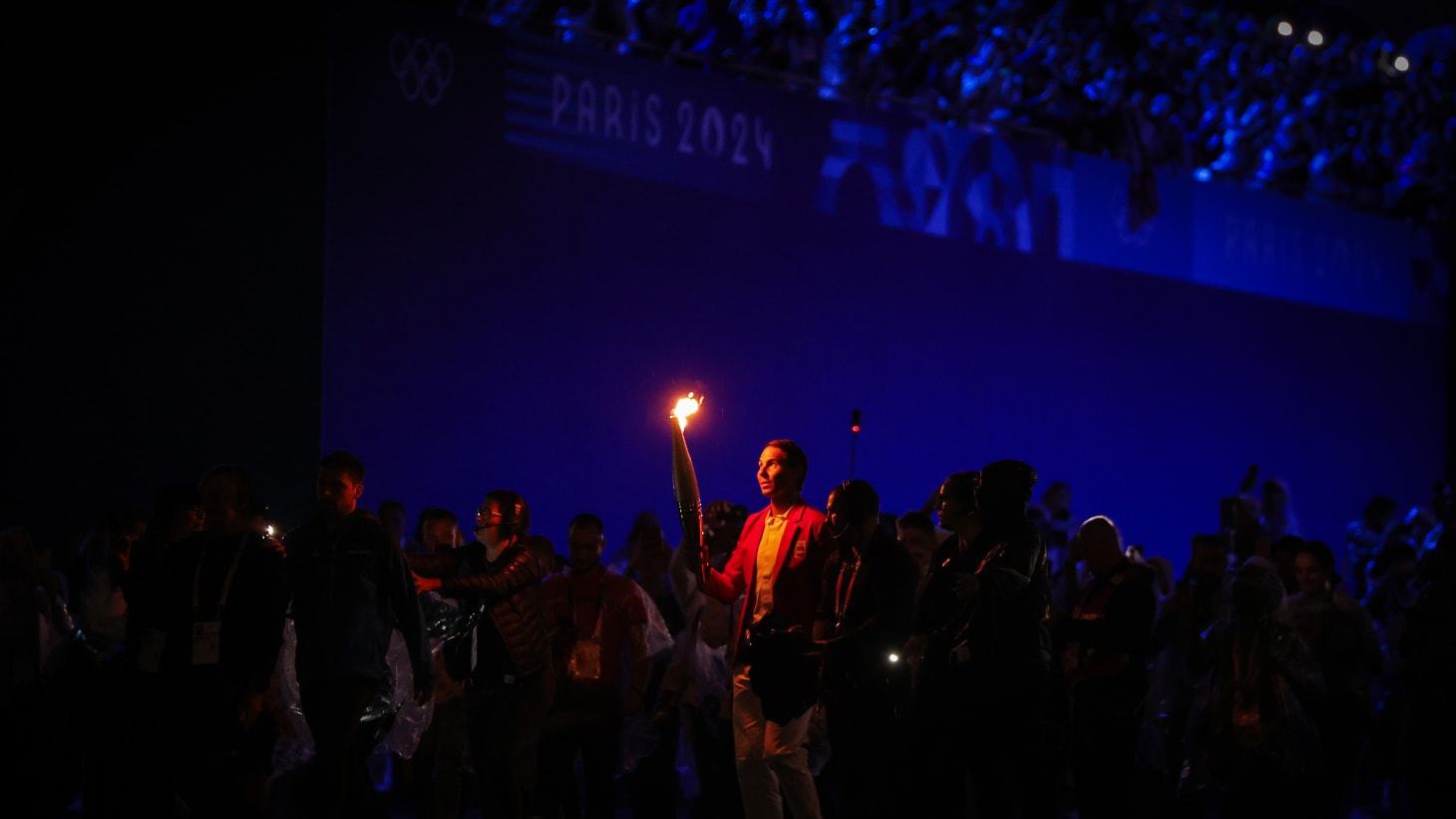 Rafael Nadal carried the Olympic Torch at the Paris 2024 Opening Ceremony. 