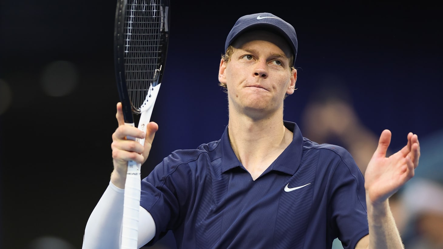 Jannik Sinner celebrates at China Open