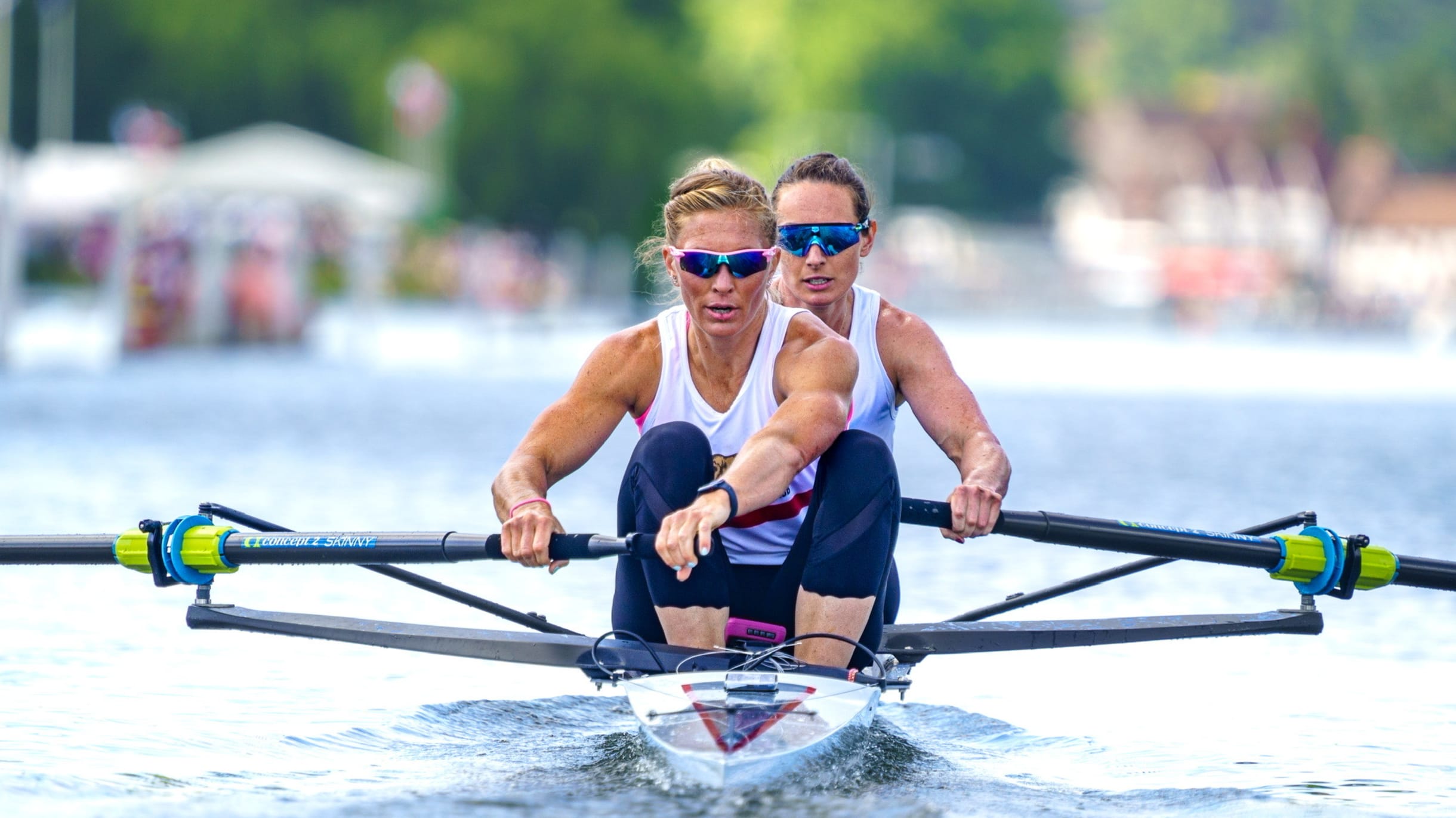 Elite rower training for Olympics