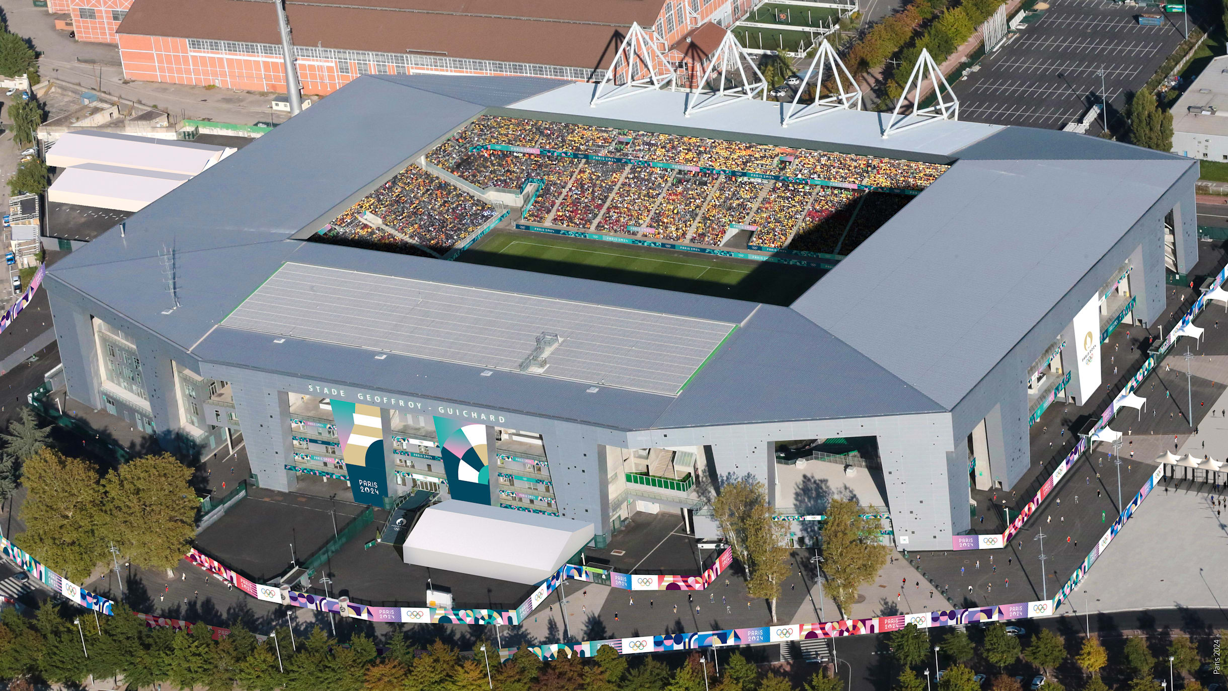 Geoffroy-Guichard Stadium där OS i fotboll hålls