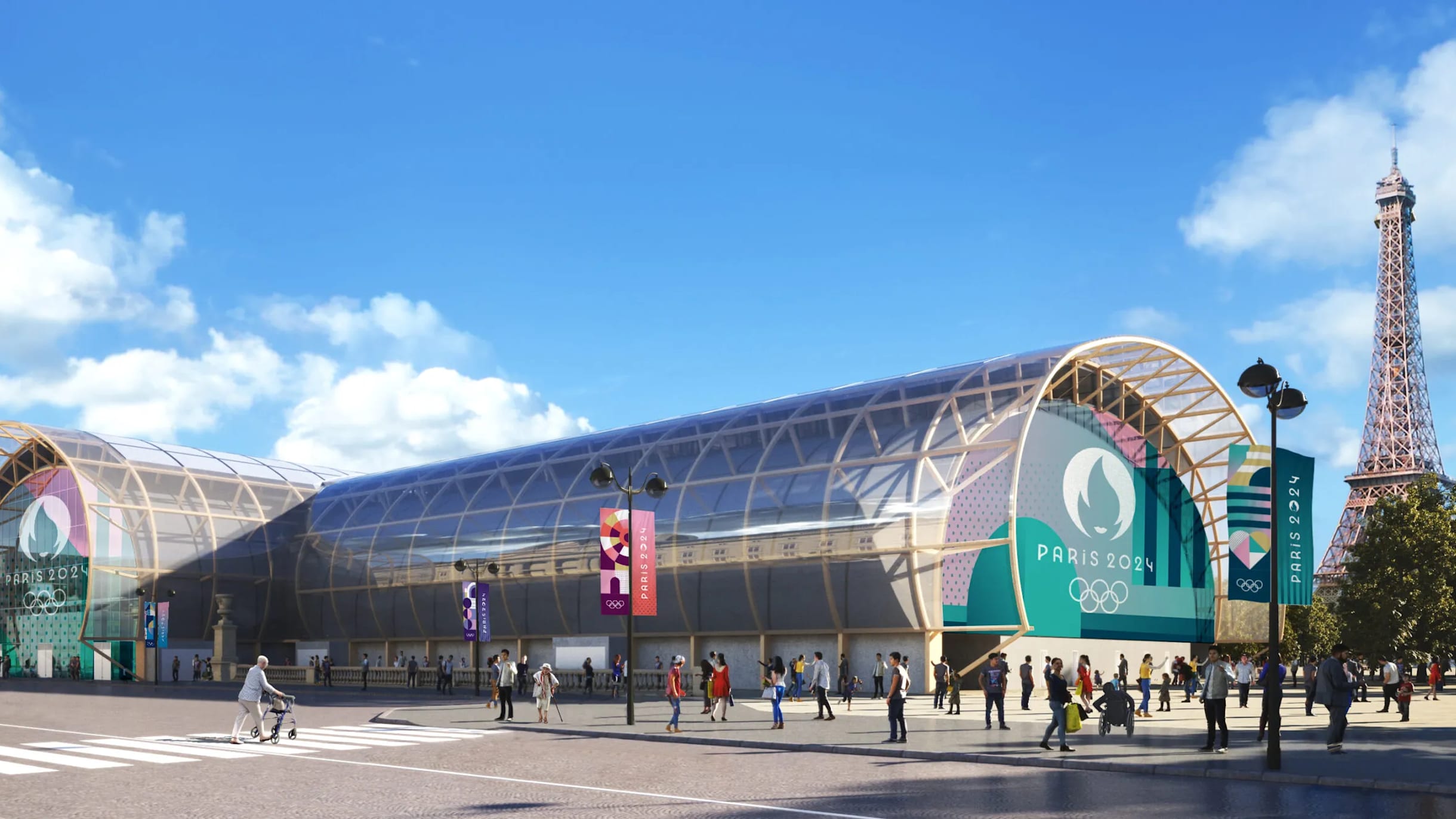 Champ de Mars Arena är en tillfällig arena för Sommar-OS 2024