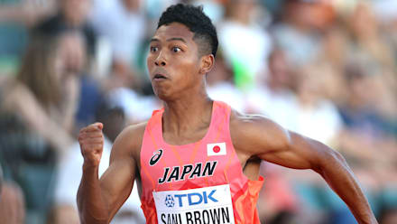 陸上】サニブラウン Team Hakim ユニフォーム Lサイズ 青サニブラウン
