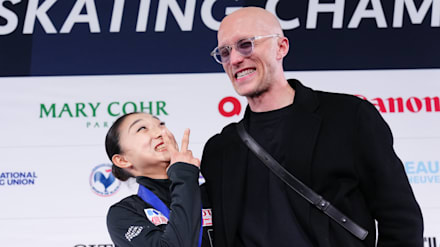 Benoît Richaud coaching at the 2026 Winter Olympics