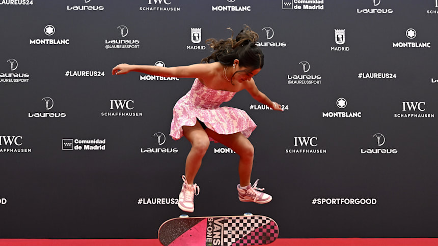 Arisa Trew on the Laureus World Sports Awards red carpet in Madrid.