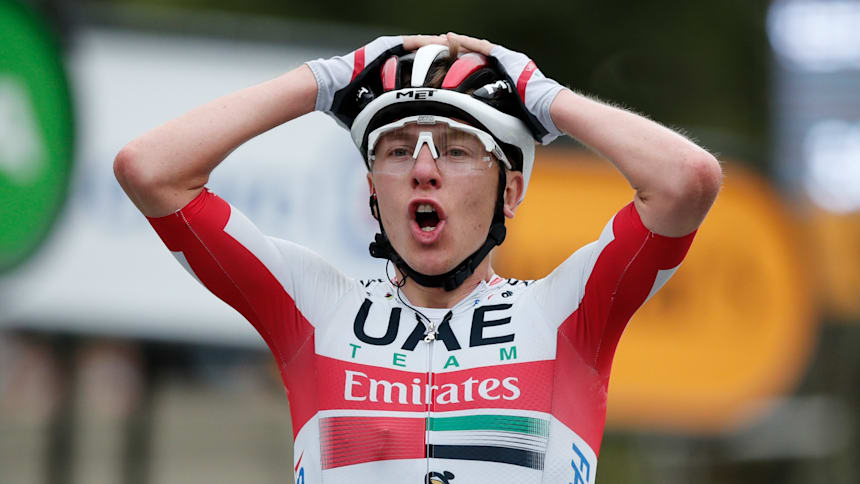 Tadej Pogacar reacts after winning Stage 9 of the 2020 Tour de France in Laruns. (Photo: REUTERS/Benoit Tessier/Pool)
