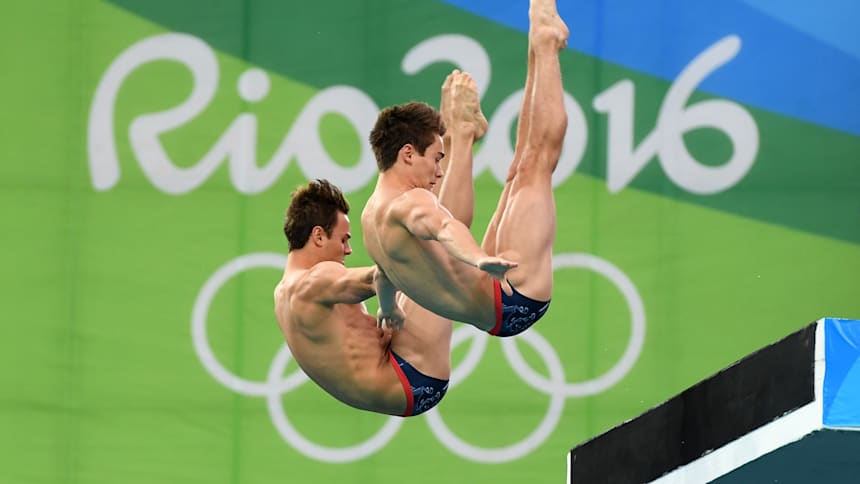 Tom Daley (Right) and Dan Goodfellow (Left) won 10m Platfrom Synchronised diving bronze at the Rio 2016 Olympics.