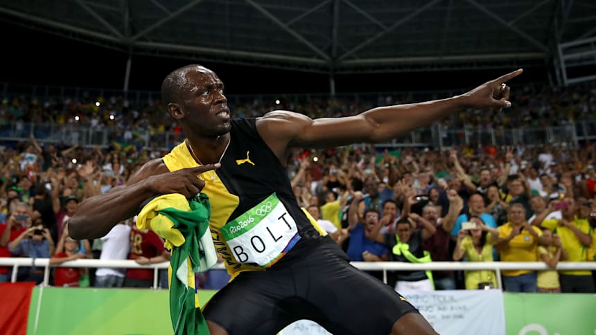 Usain Bolt celebra el oro del relevo 4x100 masculino en los Juegos Olímpicos de Río 2016