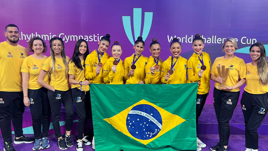 Conjunto do Brasil de ginástica rítmica.