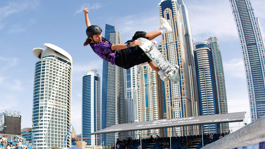 Nagahara Yuro takes to the skies at World Skateboarding Tour: Dubai Street 2024
