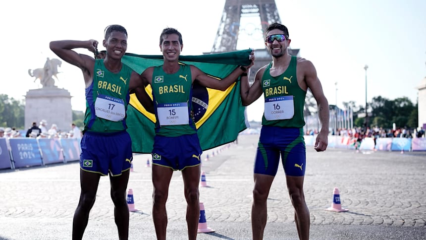 Caio Bonfim, Max Batista e Matheus Correa marcha atlética paris 2024