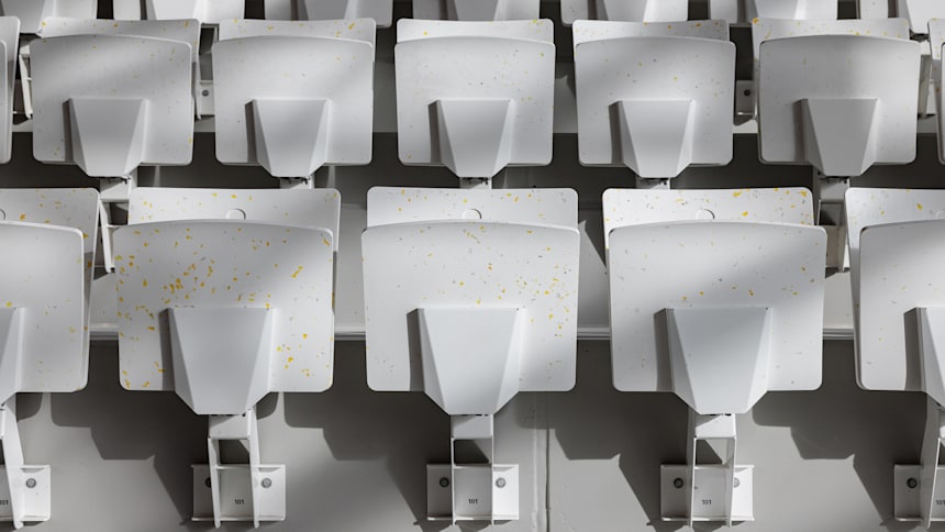 Los asientos del Centro Acuático Olímpico están hechos con tapones de botella