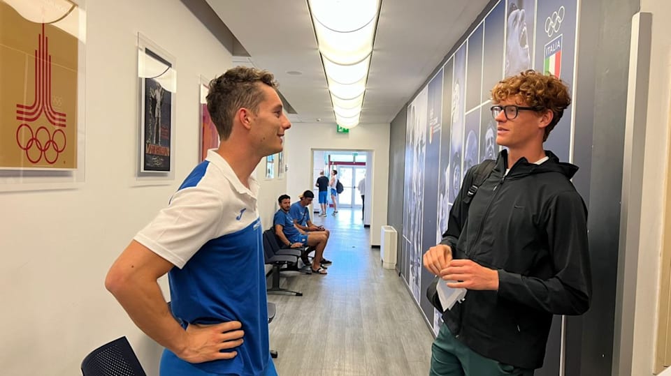 Jannik Sinner Filippo Tortu - CPO Rome 2024