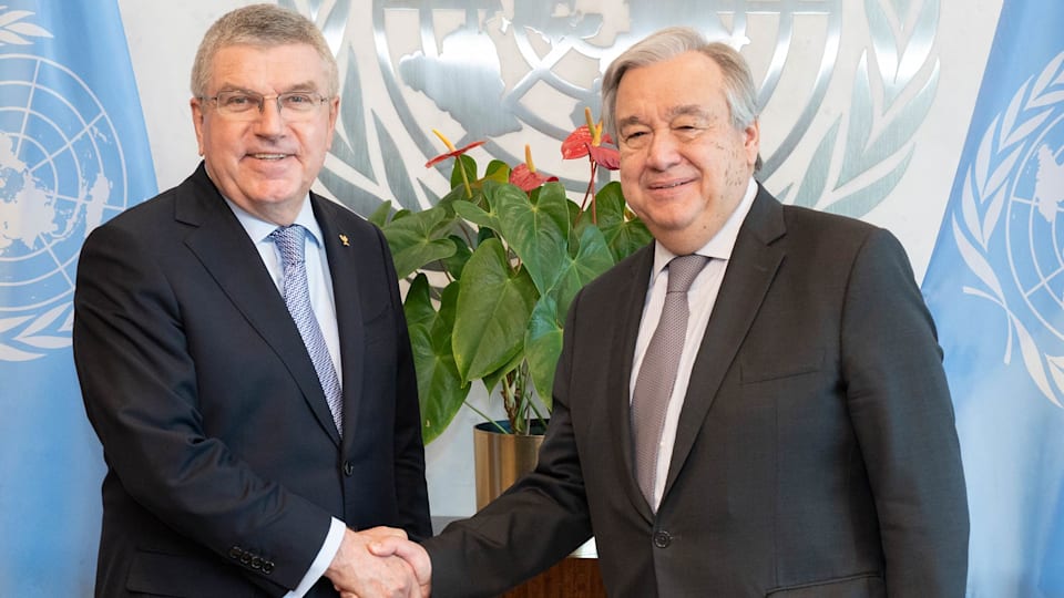 Rencontre entre le président du CIO et le secrétaire général des Nations Unies