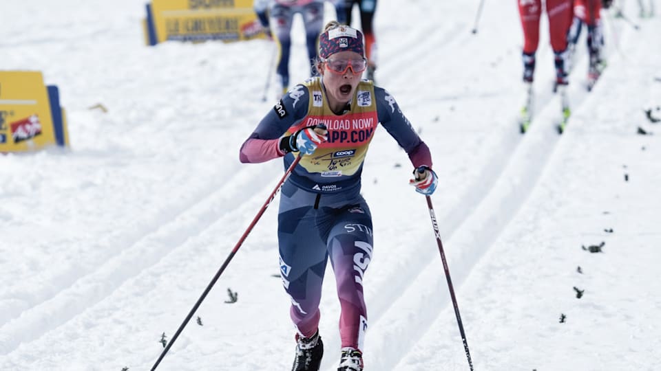 Jessie Diggins regained the Tour de Ski title as she took sixth behind teammate Sophia Laukli on the Val di Fiemme finale